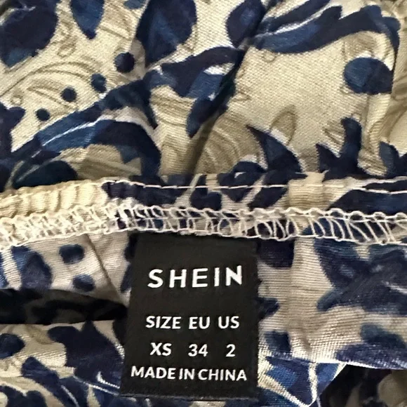 SHEIN Navy and Cream Ruffle Jumpsuit - Picture 3 of 3